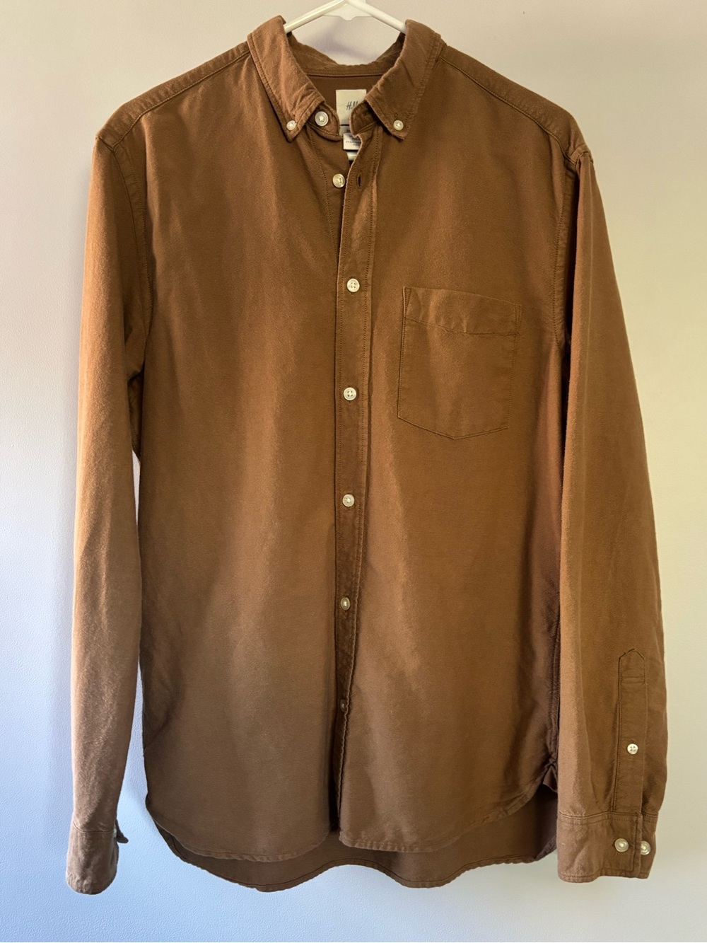 H&M Men's Button-Down Shirt in Warm Brown